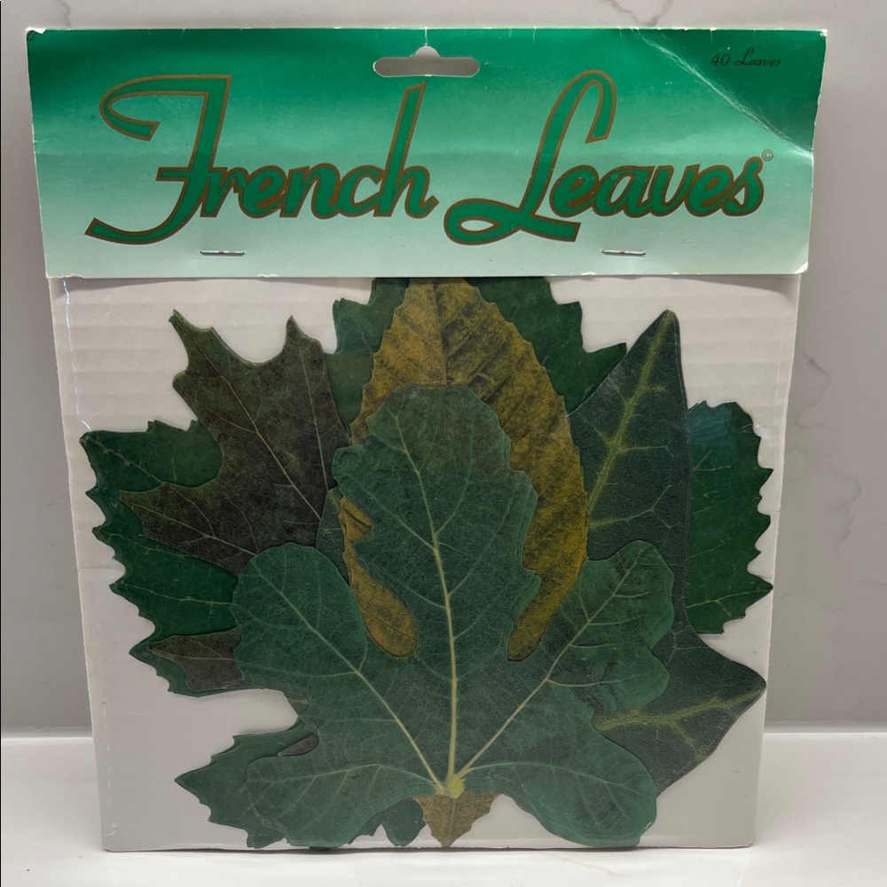French Leaves Green and Yellow Leaf Set of 40 RARE! Food presentation parchment
